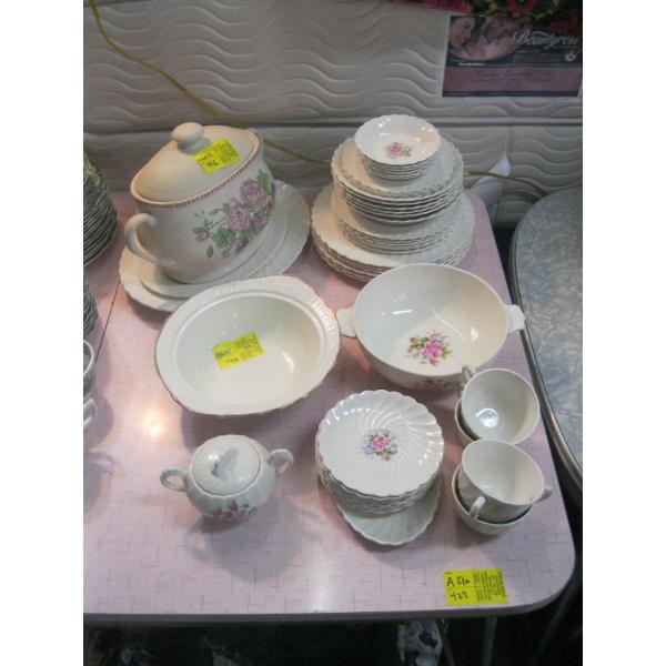 CHINA DISHWARE, LIDDED CERAMIC POT, ETC.