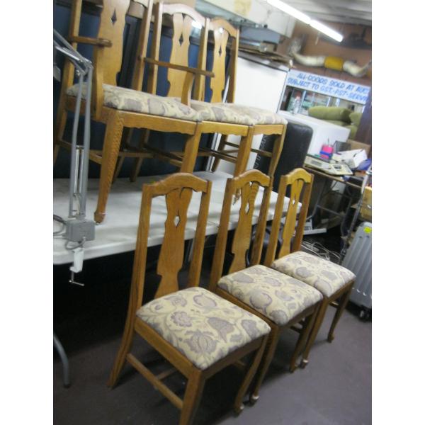 6 DINING CHAIRS W/PADDED CUSHIONS