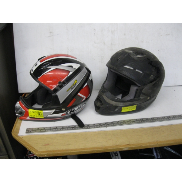2 MOTORCYCLE HELMETS