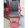 Image 3 : ANTIQUE BARBER CHAIR & WOODEN BARBER POLE