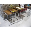 Image 1 : 3 PIECE NESTING TABLES W/CHROME LEGS