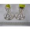Image 1 : PAIR OF SILVERPLATE HAND BEATEN DERBY CANDLEHOLDERS