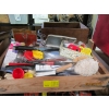 Image 1 : WOODEN TRAY OF MISC. UTENSILS, COOKIE CUTTERS, ETC.
