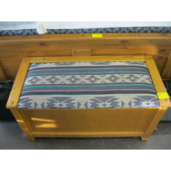 OAK FRAMED PADDED TOP CHEST