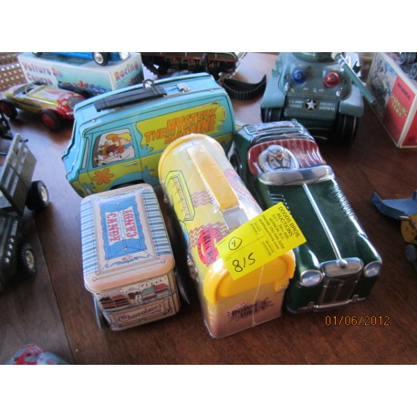 3 DECORATIVE TIN CONTAINERS