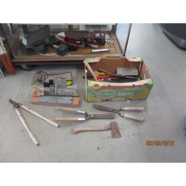 MISC. HATCHETS, TOOLS, PRUNERS, CLIPPERS, SAWS, ETC.
