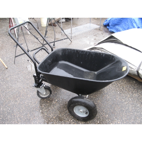 4 WHEEL LEVER TIPPING BLACK WHEELBARROW