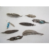 Image 1 : 8 STERLING SILVER NAVAJO FEATHER PENDANTS - 3 MARKED