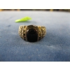 Image 1 : SILVER RING W/BLACK STONE, STAMPED .925, SZ 9