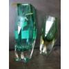 Image 2 : 2 GREEN MURANO SOMMERSO GLASS VASES