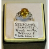 Image 1 : SZ 5 STERLING SILVER .925 RING W/YELLOW & CLEAR STONES