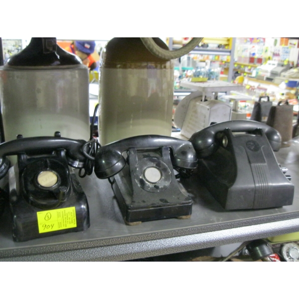 3 BAKELITE TELEPHONES