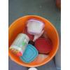 Image 3 : 2 PAILS OF COLORED SAND & MISC. SM. TILE