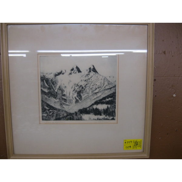 2 FRAMED PRINTS OF MOUNTAIN SCENES