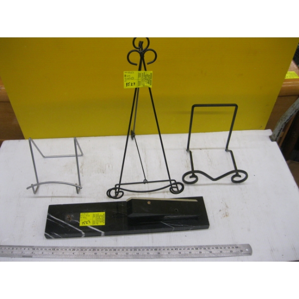 MARBLE PIECES & PLATE STANDS