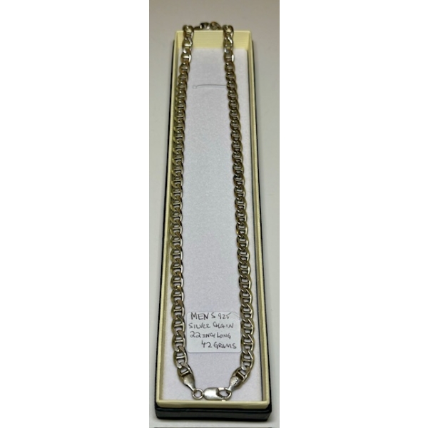 MENS .925 SILVER CHAIN, 42G, 22"