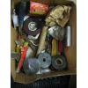 Image 3 : BOX OF MISC. STAPLES, TAPE MEASURES, LIGHTS, ETC.