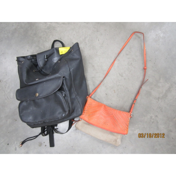 BLACK BACKPACK & SM. PURSE