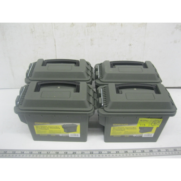 4 PLASTIC MINI AMMO BOXES