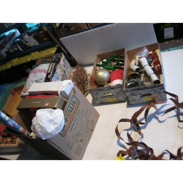 ASST. CHRISTMAS DECORATIONS - WRAPPING PAPER, ETC.