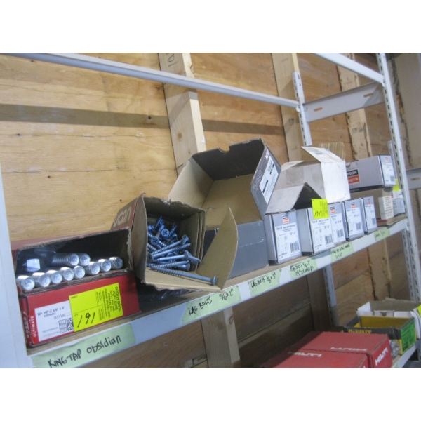 SHELF OF ASST. ANCHOR BOLTS, SCREWS, ETC.