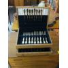 Image 1 : SET OF ONEIDA CUTLERY - SILVER W/GOLD SWIRL