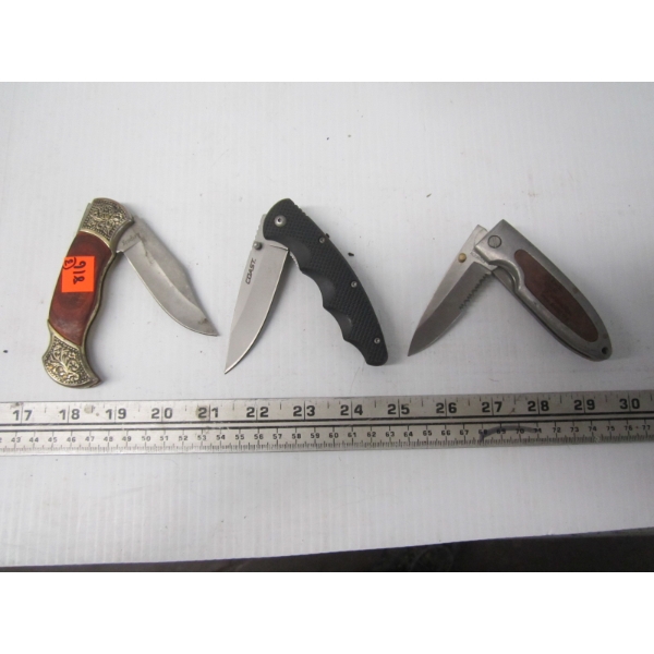 LEIPZIG FOLDING KNIFE, COAST FOLDING KNIFE & A FOLDING KNIFE