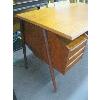 Image 2 : MID CENTURY MODERN TEAK OFFICE DESK W/UNIQUE RAISED TOP
