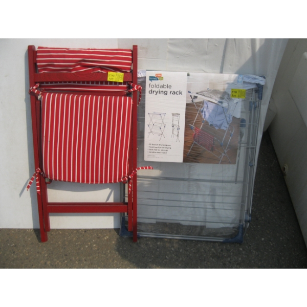 FOLDABLE NEW DRYING RACK & FOLDING CHAIR