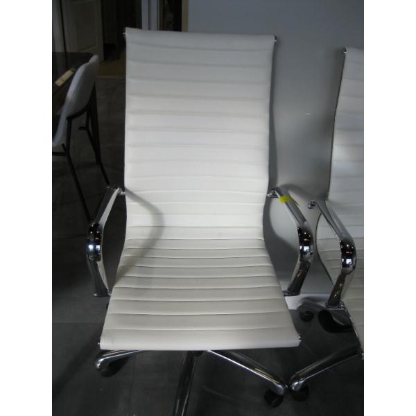 HIGHBACK WHITE & CHROME OFFICE CHAIR