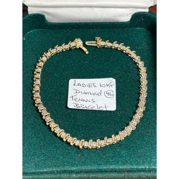 10KT TENNIS BRACELET W/46 DIAMONDS