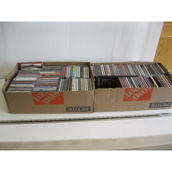 2 BOXES OF CDs