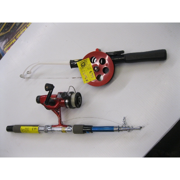 COLLAPSIBLE FISHING ROD & REEL & AN ICE FISHING ROD & REEL