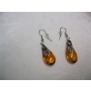 Image 4 : PAIR OF STERLING SILVER (.925) AMBER EARRINGS