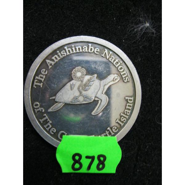 1 OZ. .999 FINE SILVER ANISHINABE NATIONS OF GREAT TURTLE ISLAND COIN (TAX EXEMPT)