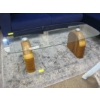 Image 2 : GLASS TOP WOOD BASED COFFEE TABLE