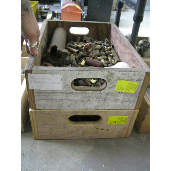 2 BOXES OF MISC: BRASS FITTINGS, ETC.