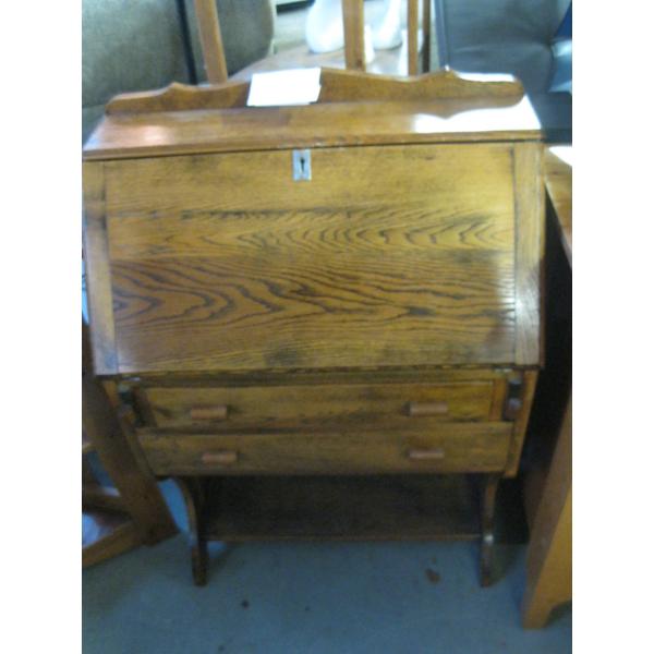 OAK DROP FRONT WRITING DESK