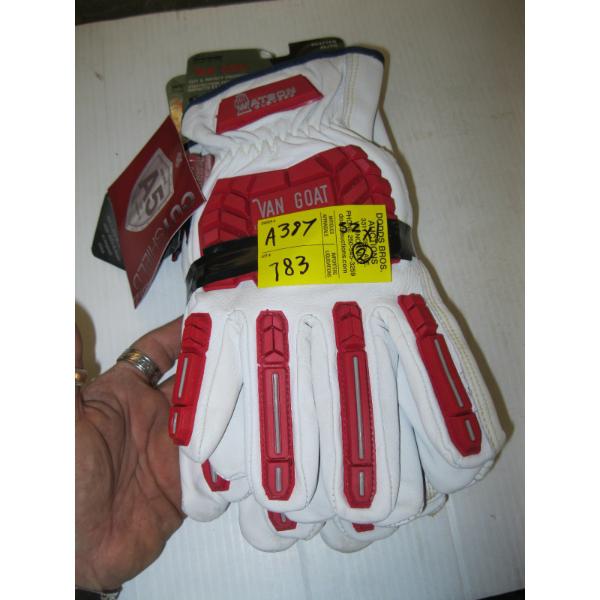 2 PAIR OF WATSON VAN GOAT SZ XL GLOVES - RED & WHITE