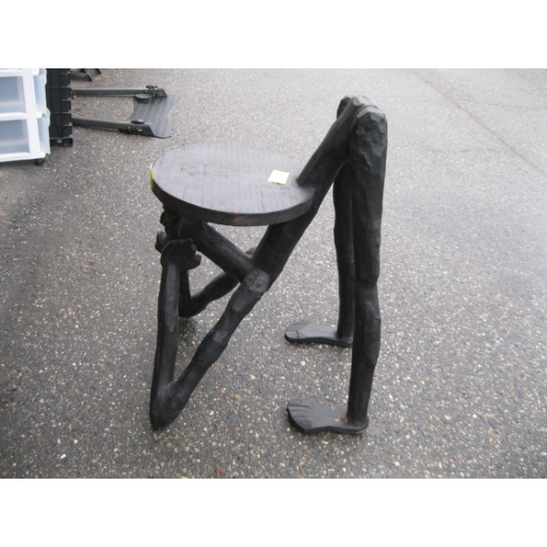 UNIQUE 4 LEG STOOL W/FACE, LEGS & ARMS