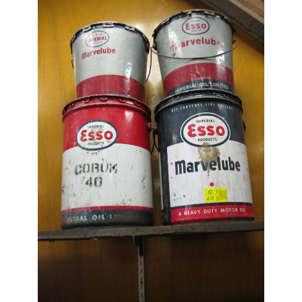 4 LG. ESSO CANS