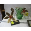 Image 2 : 3 VASES, SM. MIRROR & A COPPER FLOWER