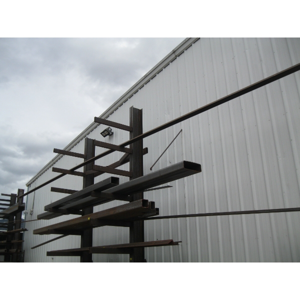 3 RACKS OF STEEL, TUBING, ANGLE IRON