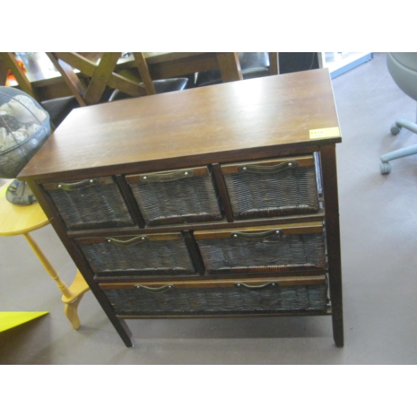 6 DRAWER BASKET TYPE STORAGE TABLE