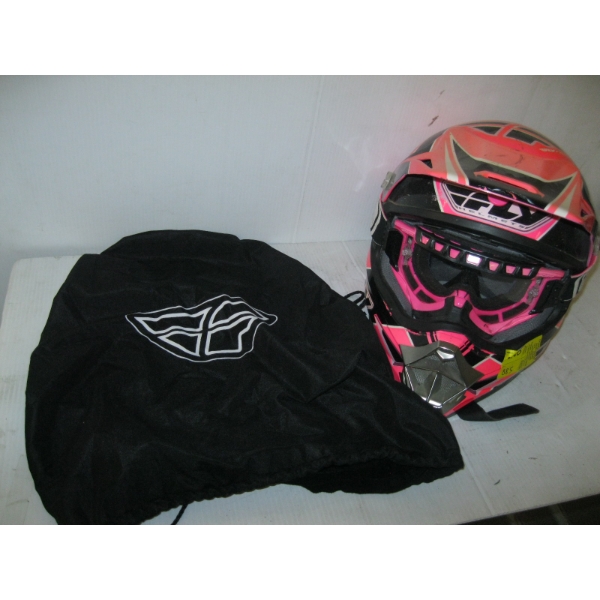 FLY MOTORCYCLE HELMET W/GOGGLES, SZ S