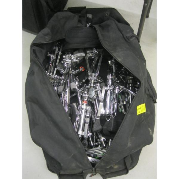 BAG W/ASST. DRUM KIT STANDS, ETC.