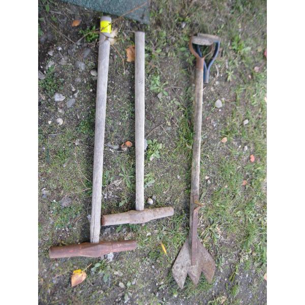 2 RAILWAY SPIKE DRIVERS & A HAYKNIFE