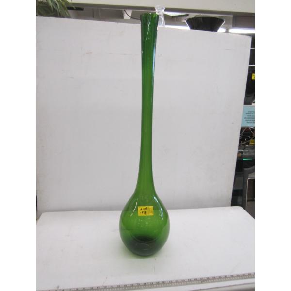 LG. GREEN GLASS VASE