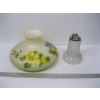Image 3 : 2 GLASS LAMPSHADES & A BOX OF MISC. VINTAGE GLASSWARE