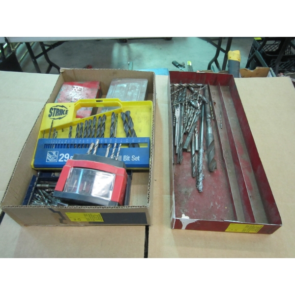TRAY & BOX OF ASST. DRILL BITS